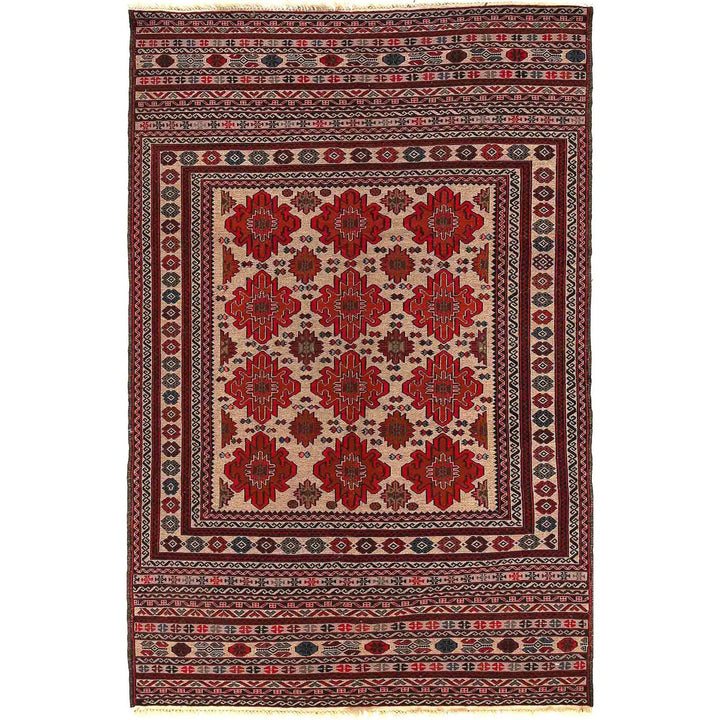 Handmade Maliki Kilim 4' 2" x 6' 7" - No. AL33224