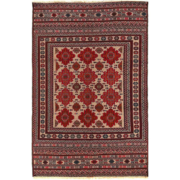 Handmade Maliki Kilim 4' 2" x 6' 7" - No. AL33224