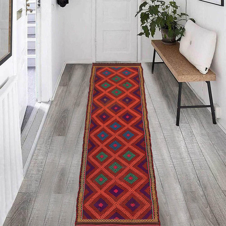 Handmade Flatweave Kilim Runner 2' 4" x 8' 8" - No. AL19609