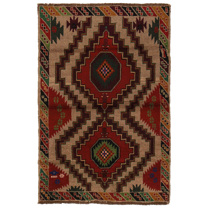 Beige Color Baluchi Rug 3' 10" x 5' 11" - No. AL78483