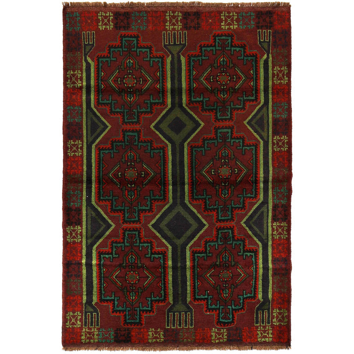 Red Color Baluchi Rug 4' 4" x 6' 6" - No. AL93295