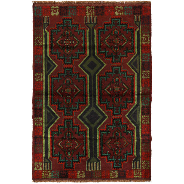 Red Color Baluchi Rug 4' 4" x 6' 6" - No. AL93295