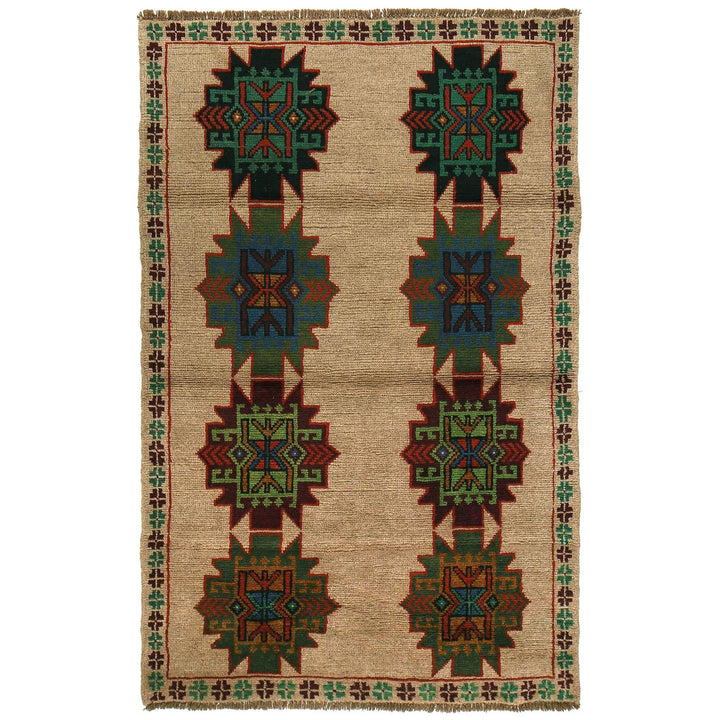 Tan Color Baluchi Rug 4' 0" x 6' 6" - No. AL77286