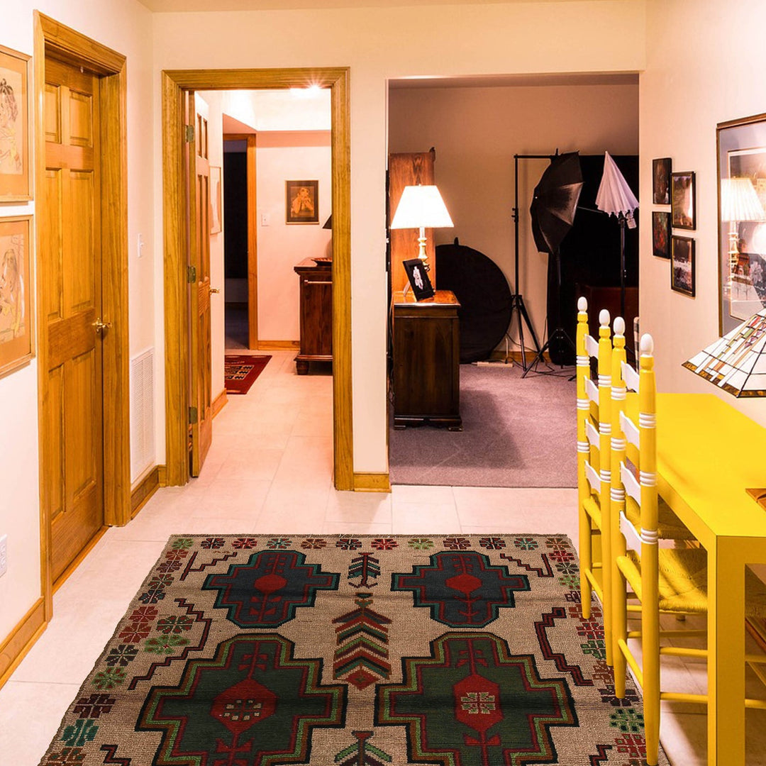 Tan Color Baluchi Rug 4' 0" x 6' 2" - No. AL51151