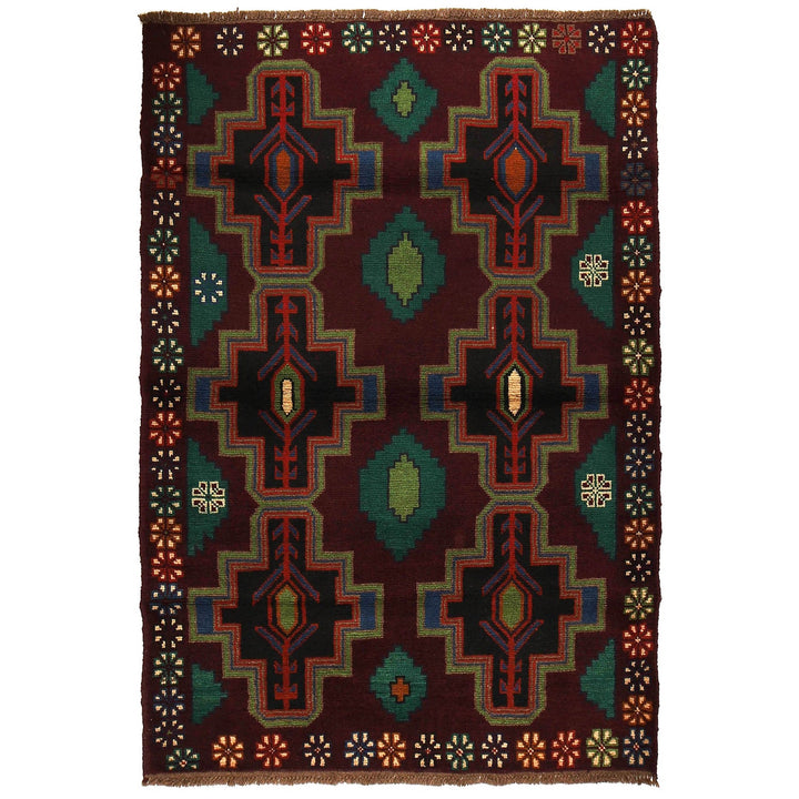 Dark Purple Color Baluchi Rug 4' 4" x 6' 4" - No. AL15670