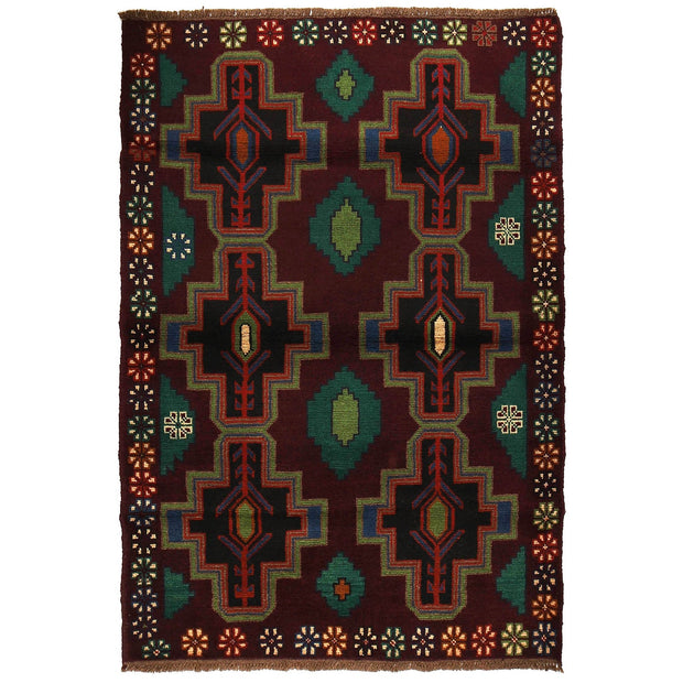 Dark Purple Color Baluchi Rug 4' 4" x 6' 4" - No. AL15670