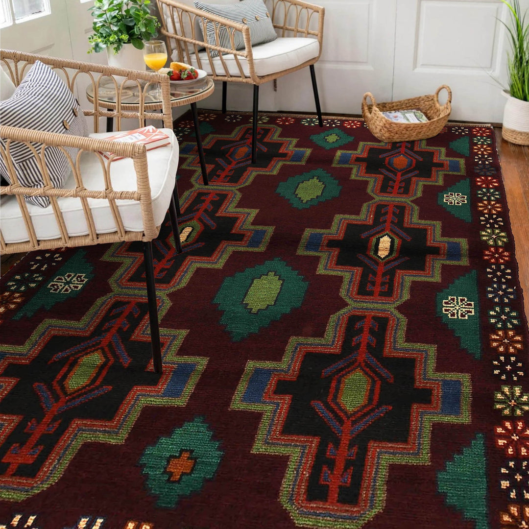 Dark Purple Color Baluchi Rug 4' 4" x 6' 4" - No. AL15670