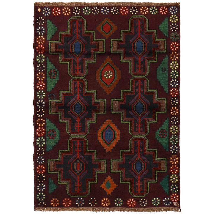 Dark Purple Color Baluchi Rug 4' 4" x 6' 1" - No. AL98495