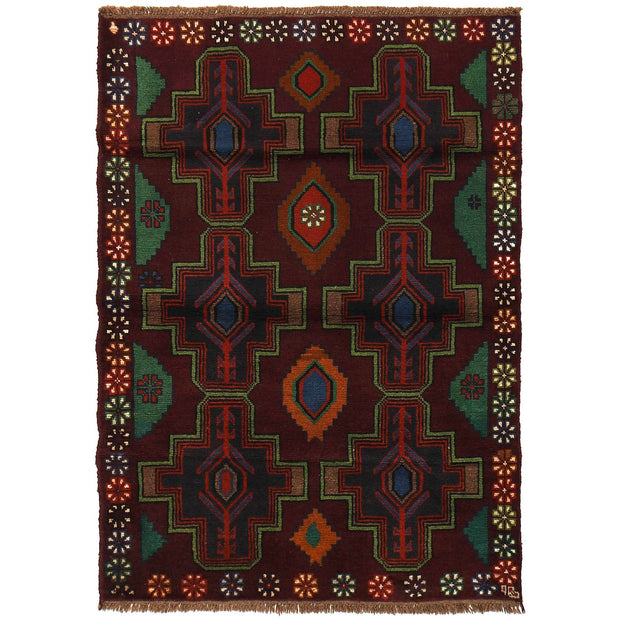 Dark Purple Color Baluchi Rug 4' 4" x 6' 1" - No. AL98495