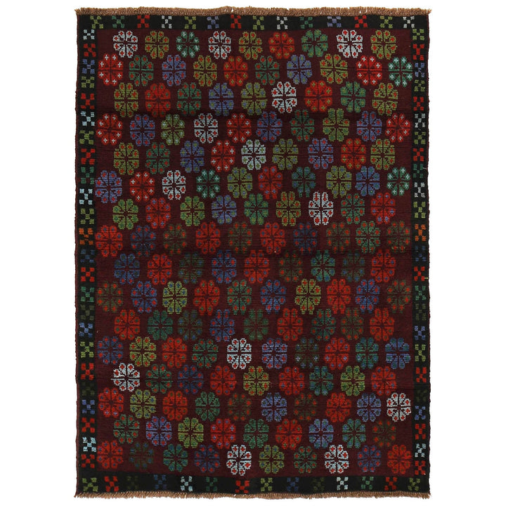 Dark Purple Color Baluchi Rug 4' 0" x 5' 7" - No. AL48672