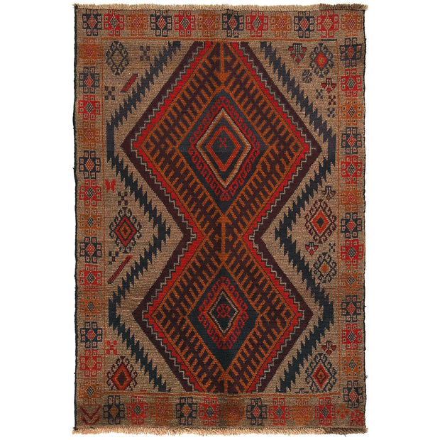 Handmade Balochi Rug 3' 9" x 5' 7" - No. AL96673