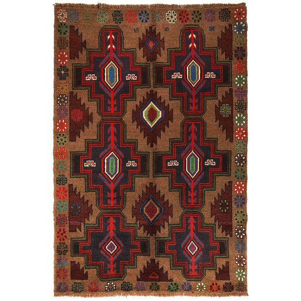 Handmade Balochi Rug 4' 2" x 6' 3" - No. AL65022