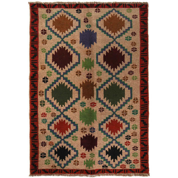 Handmade Balochi Rug 4' 1" x 6' 0" - No. AL77155