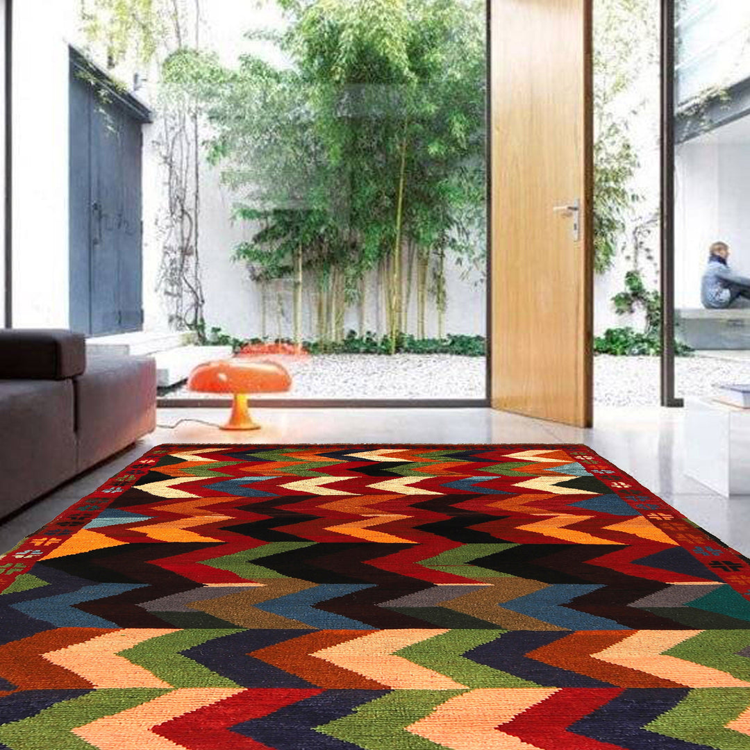 Afghan Baluchi Rug 3' 8" x 6' 3" Hand-Knotted texture