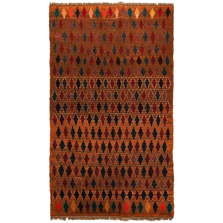 Orange Afghan Baluchi Rug 3' 10" x 6' 0" Hand-Knotted