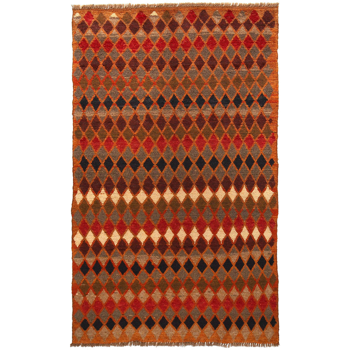 Orange Afghan Baluchi Rug 3' 9" x 6' 1" Hand-Knotted