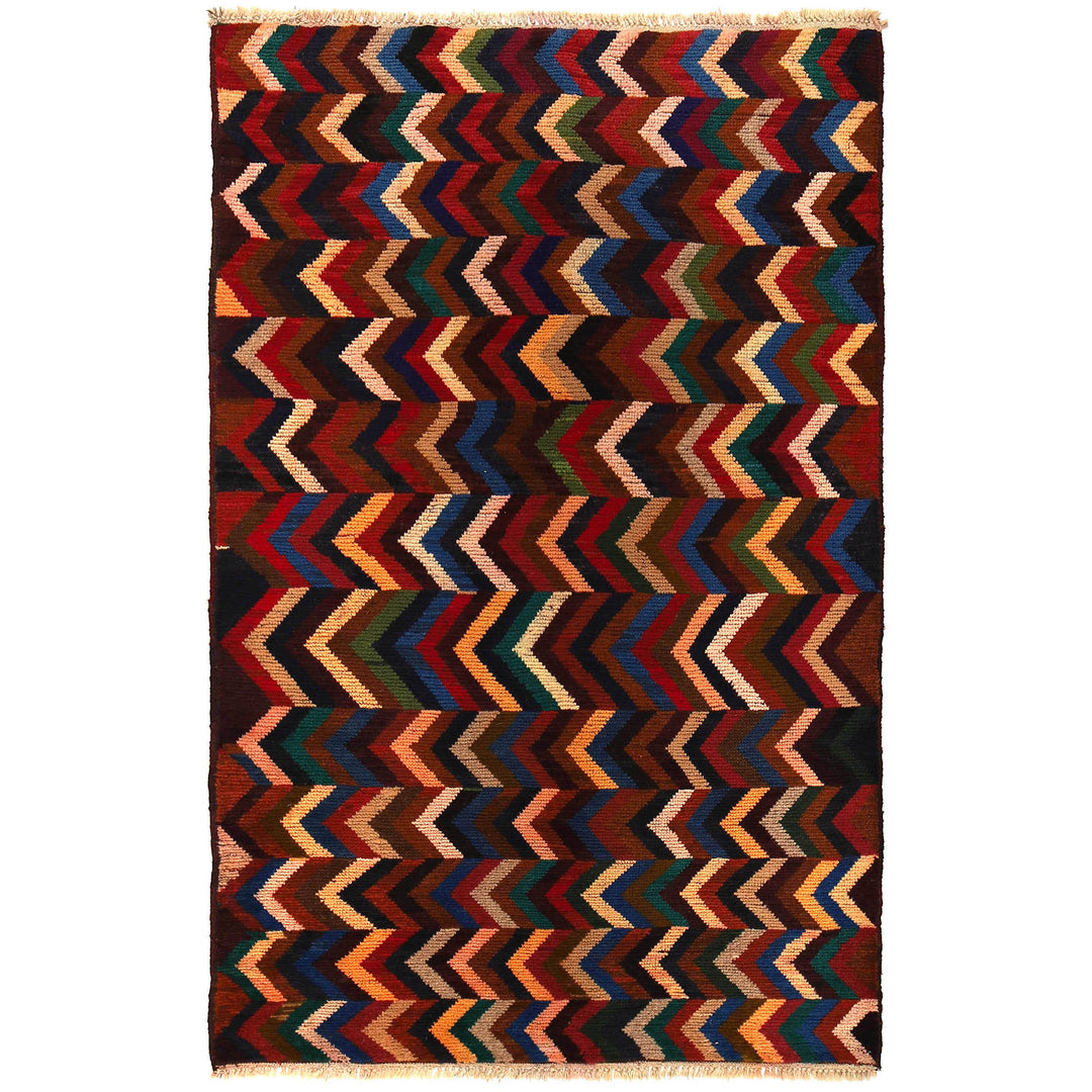 Afghan Tribal Baloch Rug 3' 11" x 6' 2" Hand-Knotted