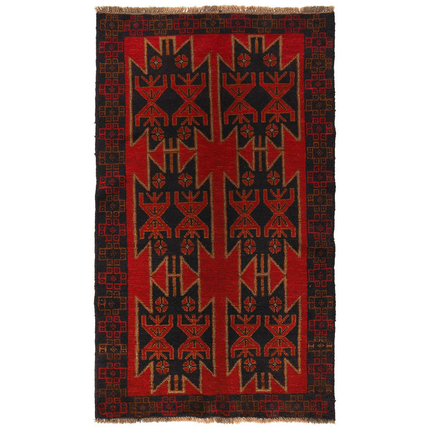 Tribal Baloch Rug 3' 7" x 6' 2" - No. AL66031