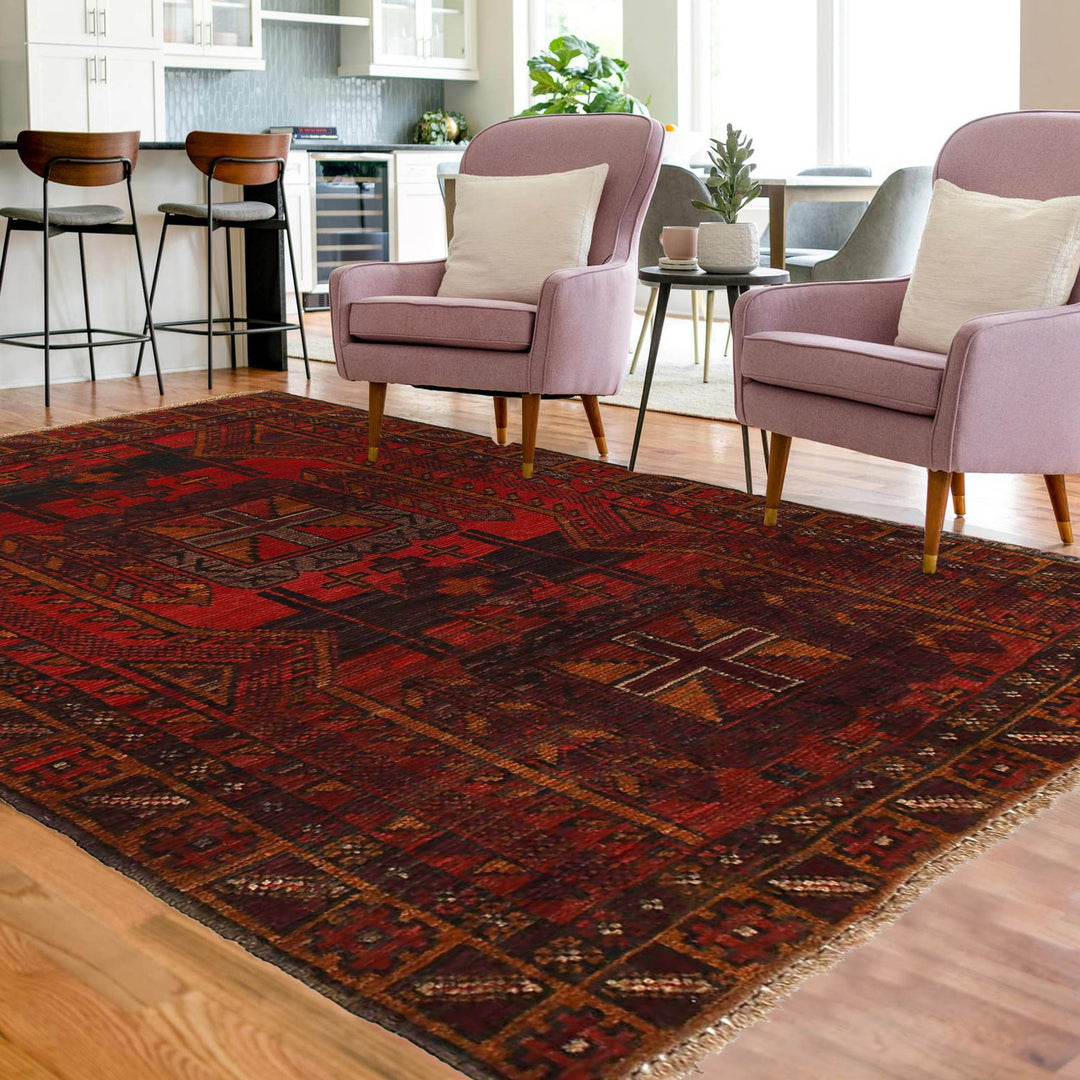 Tribal Baloch Rug 3' 9" x 5' 10" - No. AL36868