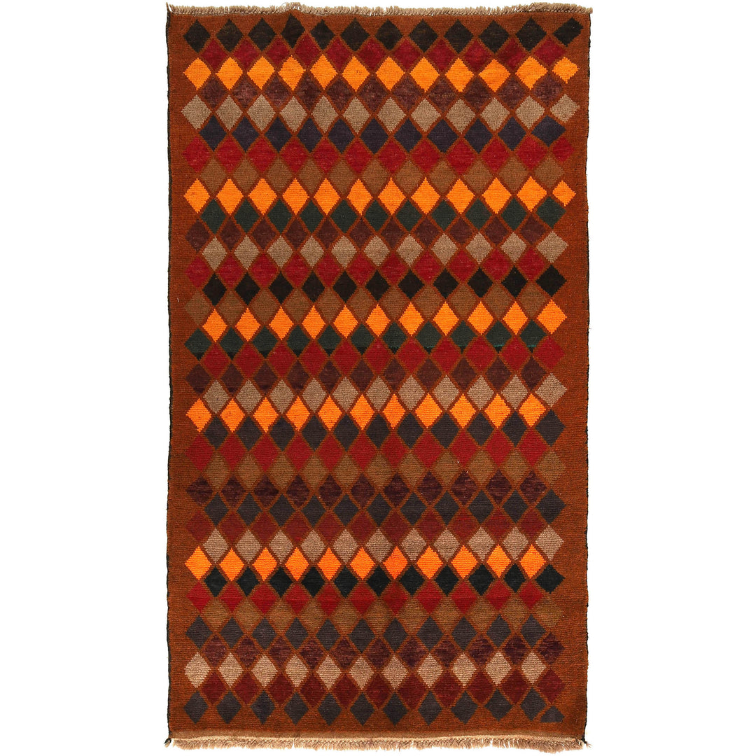 Light Brown Afghan Baluchi Rug 3' 8" x 6' 4" Hand-Knotted