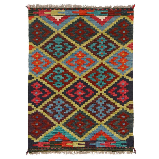 Handmade Afghan Vegetable Kilim 2' 0 x 2' 10" - No. AL77655