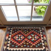 Hand Knotted Afghan Style Kilim 2' 0 x 2' 11" - No. AL80740