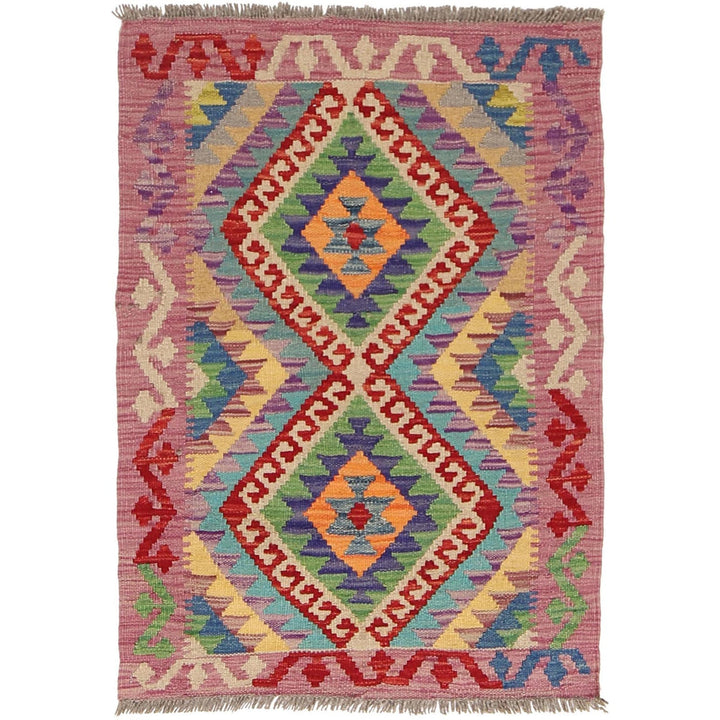 Hand Knotted Afghan Style Kilim 2' 2 x 3' 2" - No. AL39875