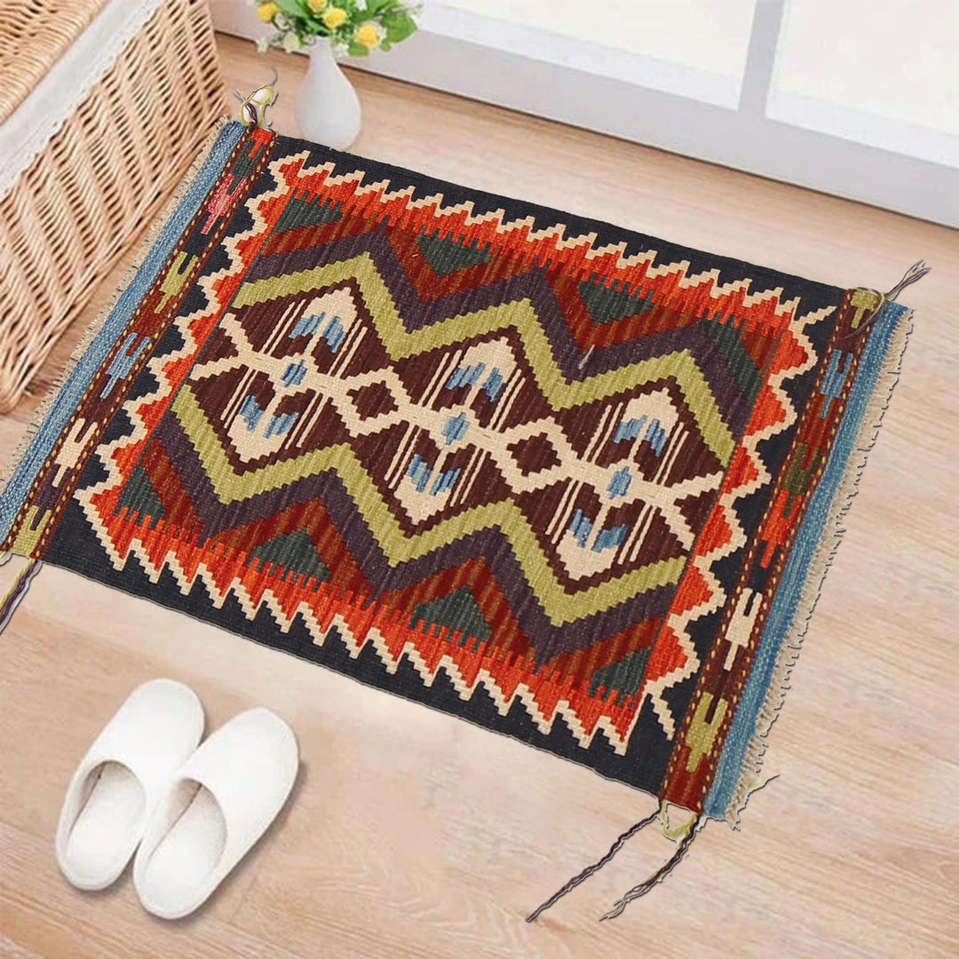 Hand Woven Wool Kelim 2' 0 x 2' 11" - No. AL23816