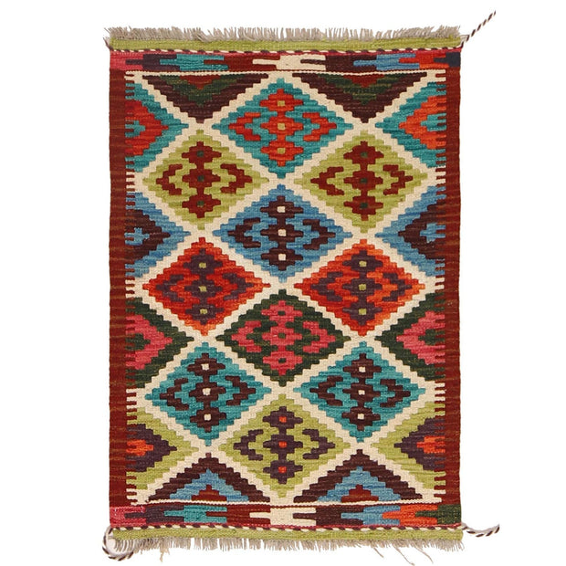 Hand Woven Wool Kelim 2' 0 x 2' 10" - No. AL41103