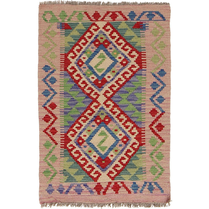 Handmade Turkish Design Wool Kilim 2' 1 x 3' 2" - No. AL78007