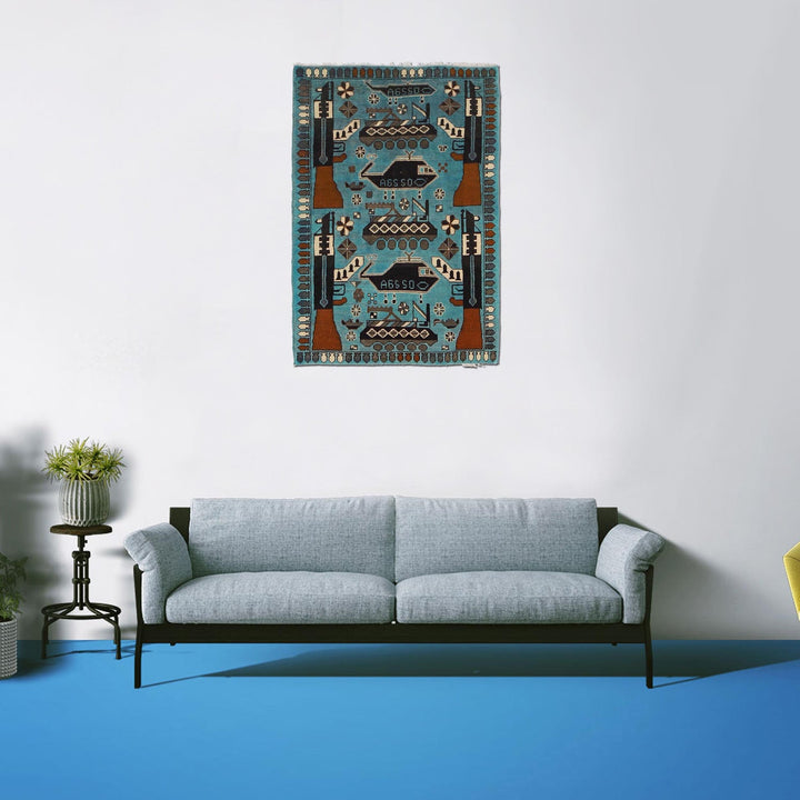 Handcrafted Afghan War Rug 2' 10" x 4' 3" - No. AL42648