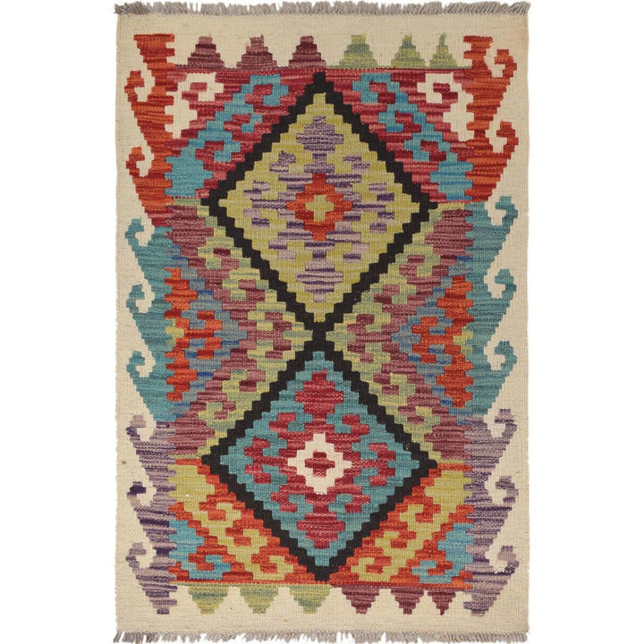 Handmade Turkish Design Wool Kilim 2' 2 x 3' 2" - No. AL40329
