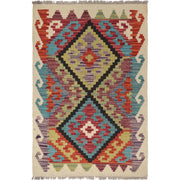 Handmade Turkish Design Wool Kilim 2' 2 x 3' 2" - No. AL40329