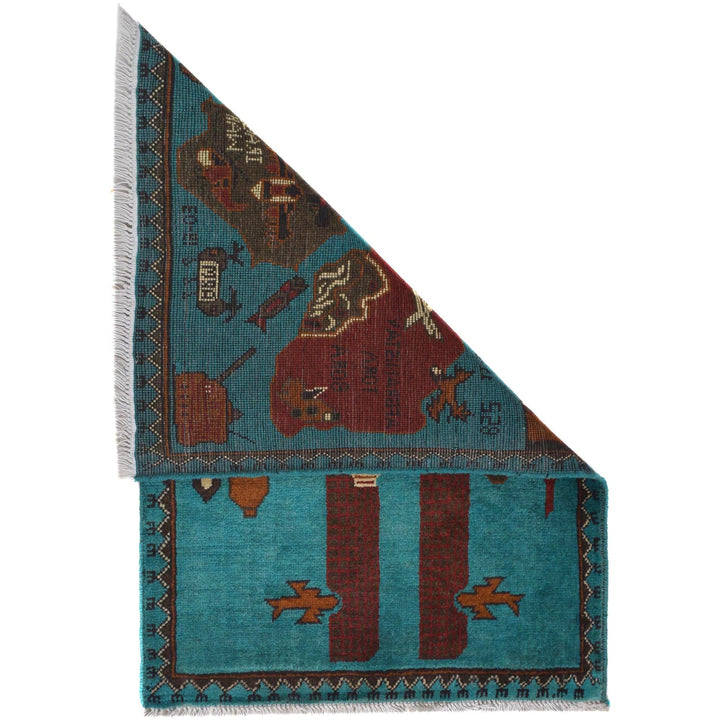 Blue Color War Rug 2' 0" x 3' 1" - No. AL38785