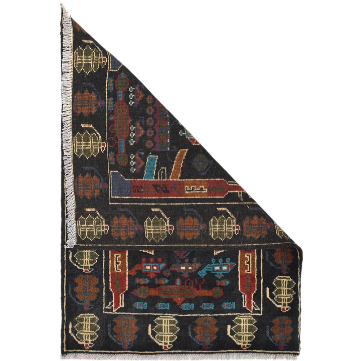 Authentic Afghan War Area Rug 2' 0" x 2' 10" - No. AL87111