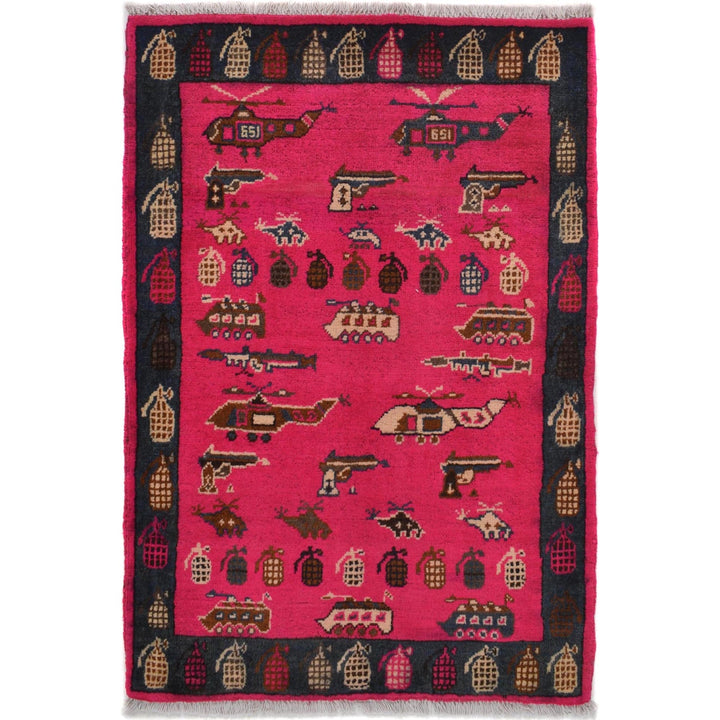 Authentic Afghan War Area Rug 2' 2" x 3' 0" - No. AL90302
