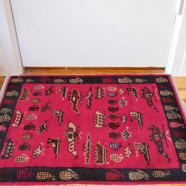Authentic Afghan War Area Rug 2' 2" x 3' 0" - No. AL90302