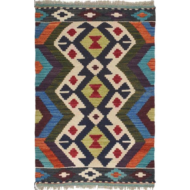 Handmade Vegetable Kilim 1' 11 x 2' 11" - No. AL98696