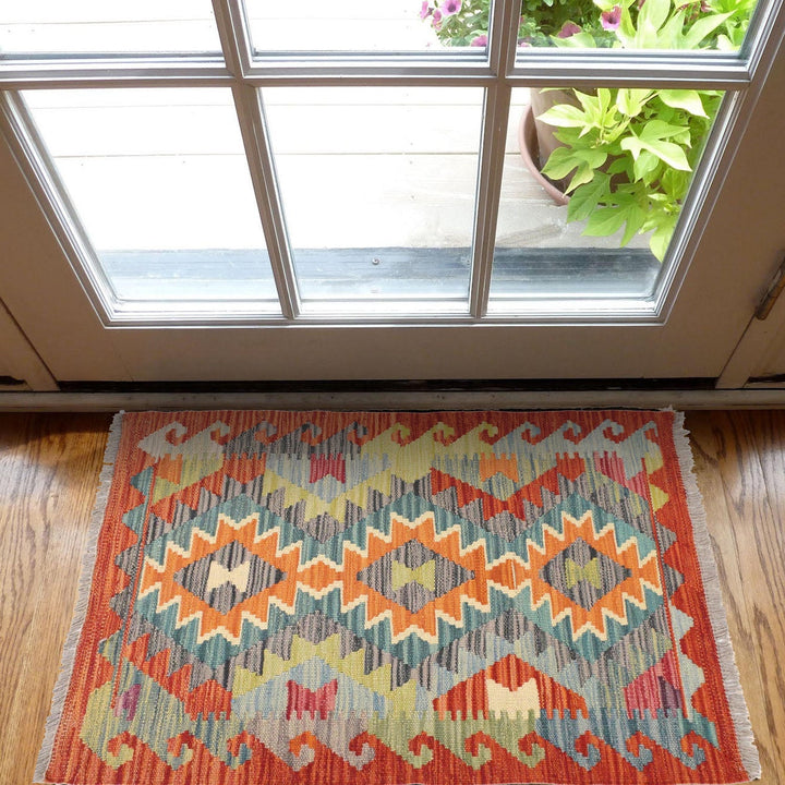 Handmade Vegetable Kelim 2' 0 x 2' 11" - No. AL64156