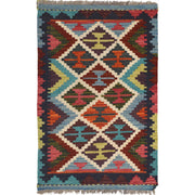 Hand Knotted Afghan Style Kilim 2' 0 x 3' 1" - No. AL90005