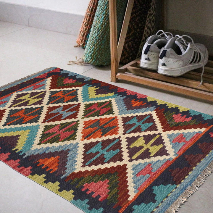 Hand Knotted Afghan Style Kilim 2' 0 x 3' 1" - No. AL90005