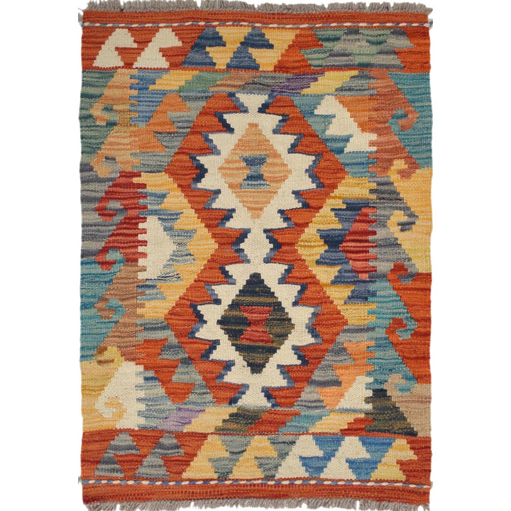 Hand Knotted Afghan Style Kilim 2' 0 x 2' 10" - No. AL67736