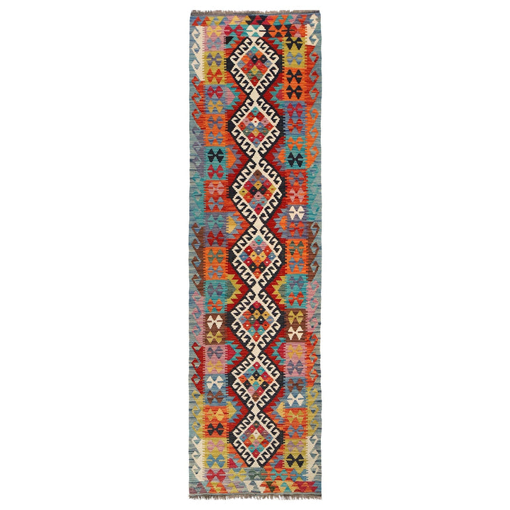 Hand Made Afghan Kilim Runner 2' 7" x 9' 9" - No. AL75602