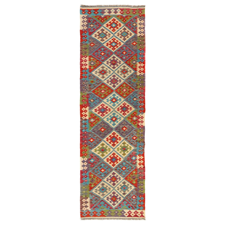 Handmade Afghan Vegetable Kilim Runner 2' 9" x 9' 4" - No. AL54640