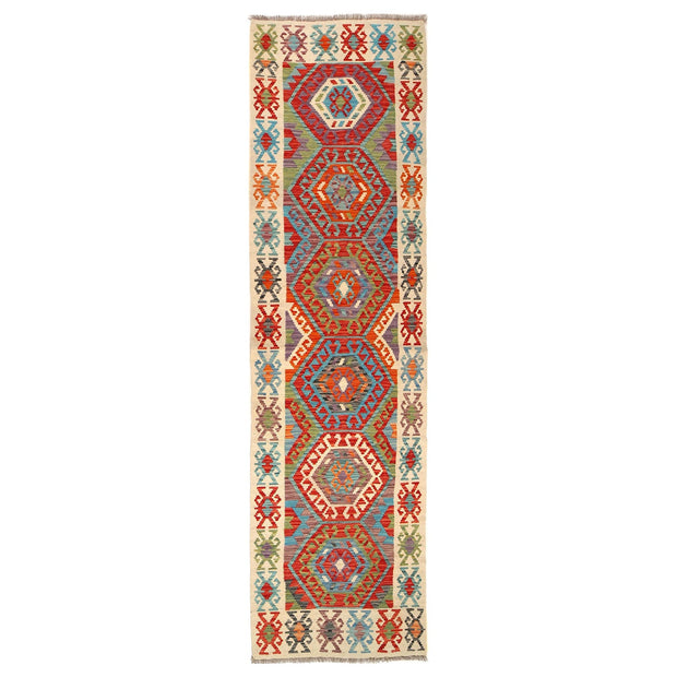 Handmade Turkish Design Wool Kilim Runner 2' 8" x 9' 11" - No. AL31368