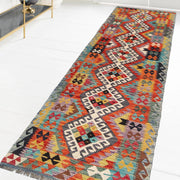 Hand Woven Wool Kelim Runner 2' 8" x 9' 9" - No. AL12992