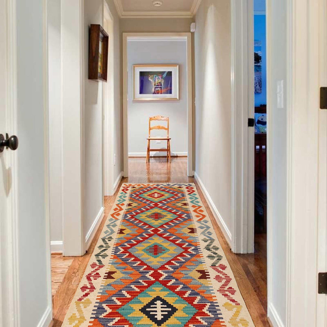 Hand Knotted Flatweave Kilim Runner 2' 2" x 6' 8" - No. AL31188