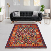 Hand Knotted Flatweave Kilim 4' 11" x 5' 10" - No. AL88986