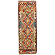 Colorful Flat-Weave Wool Kilim Runner 2' 0"x 6' 6" - No. AL48907