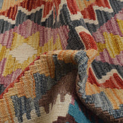 Colorful Flat-Weave Wool Kilim Runner 2' 0"x 6' 6" - No. AL48907